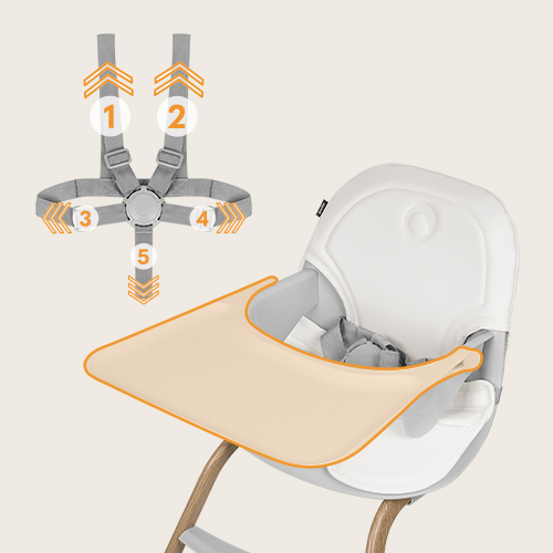 Lionelo Dalia Set Grey Stone Natural — Hochstuhl und Babywippe